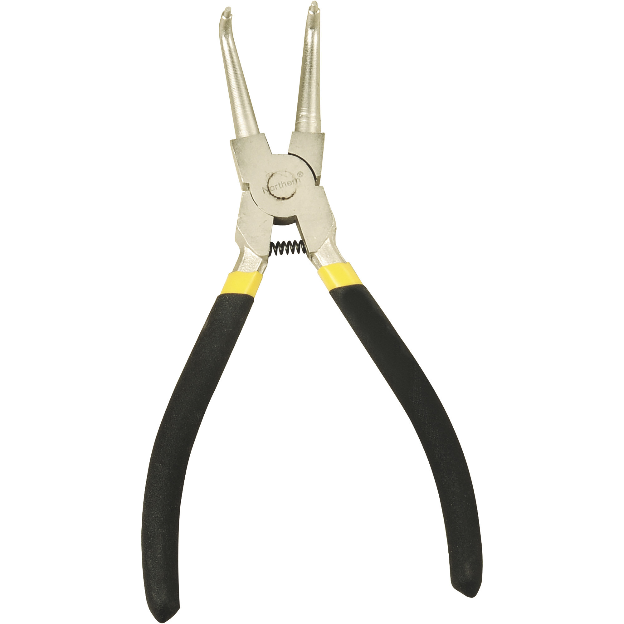 Klutch Internal Snap Ring Pliers, 9in., 90° Tip, CR-V Steel, Spring-Loaded